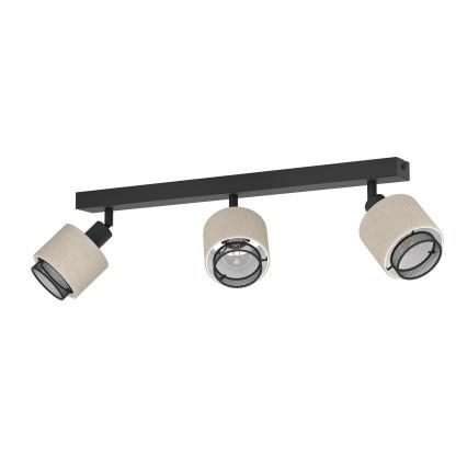 Eglo - Seinävalaisin 3xE14/40W/230V musta/beige