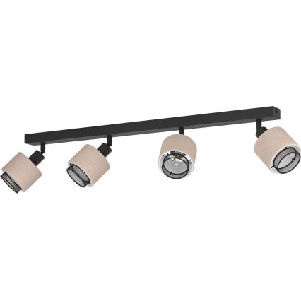 Eglo - Kohdevalo 4xE14/40W/230V musta/beige