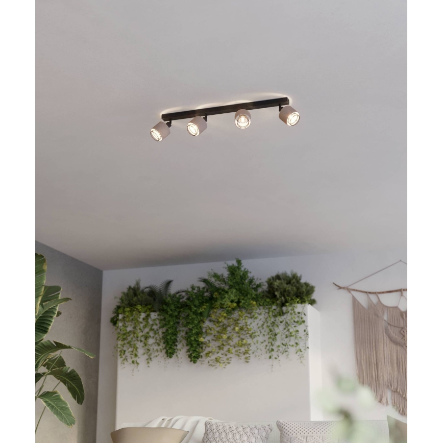 Eglo - Kohdevalo 4xE14/40W/230V musta/beige