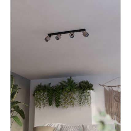 Eglo - Kohdevalo 4xE14/40W/230V musta/beige