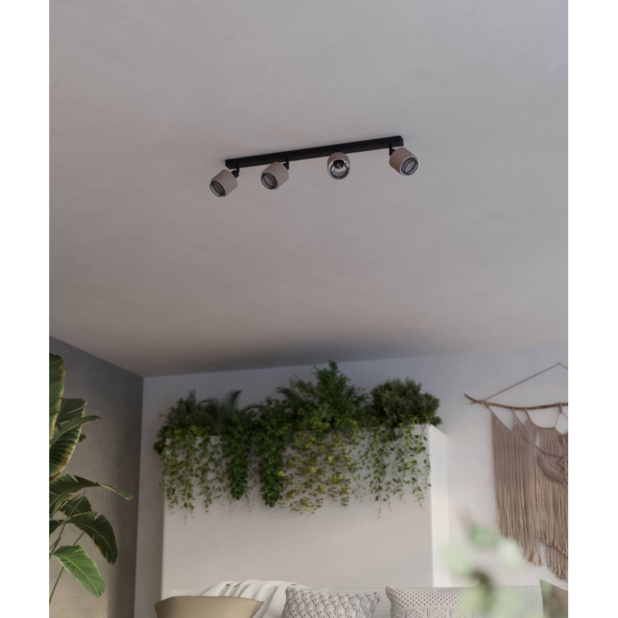 Eglo - Kohdevalo 4xE14/40W/230V musta/beige