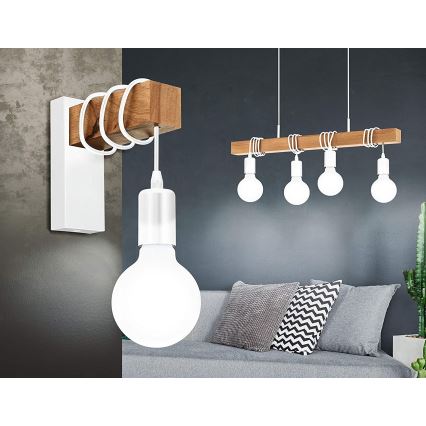 Eglo - Kattokruunu johdossa TOWNSHEND 4xE27/60W/230V - FSC sertifioitu