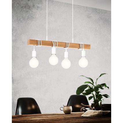 Eglo - Kattokruunu johdossa TOWNSHEND 4xE27/60W/230V - FSC sertifioitu