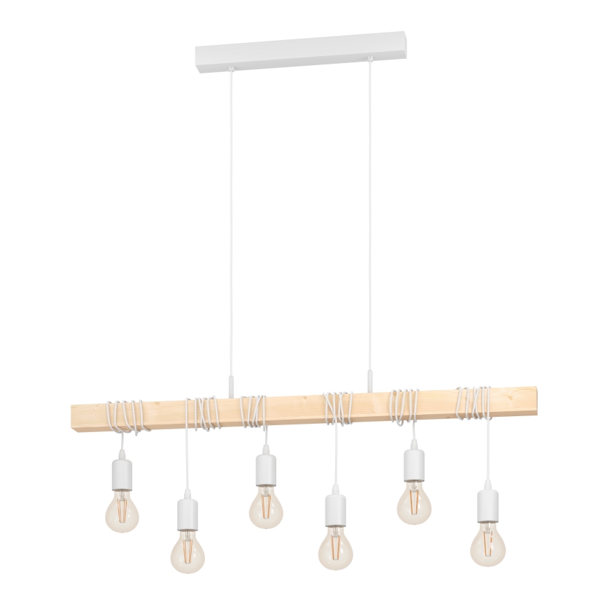 Eglo - Kattokruunu johdossa TOWNSHEND 6xE27/60W/230V - FSC sertifioitu
