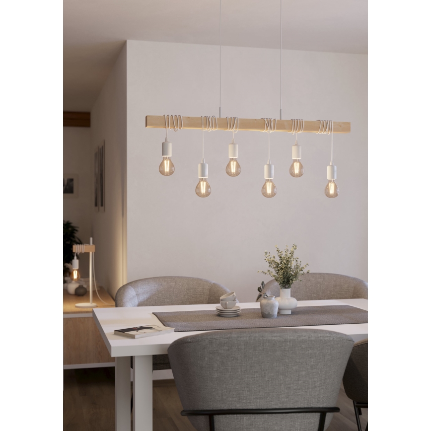 Eglo - Kattokruunu johdossa TOWNSHEND 6xE27/60W/230V - FSC sertifioitu