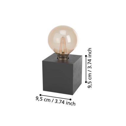 Eglo - Pöytävalaisin 1xE27/40W/230V antrasiitti