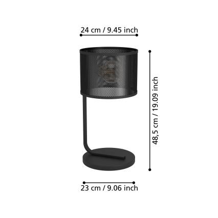 Eglo 43797 - Pöytävalaisin MANBY 1xE27/40W/230V