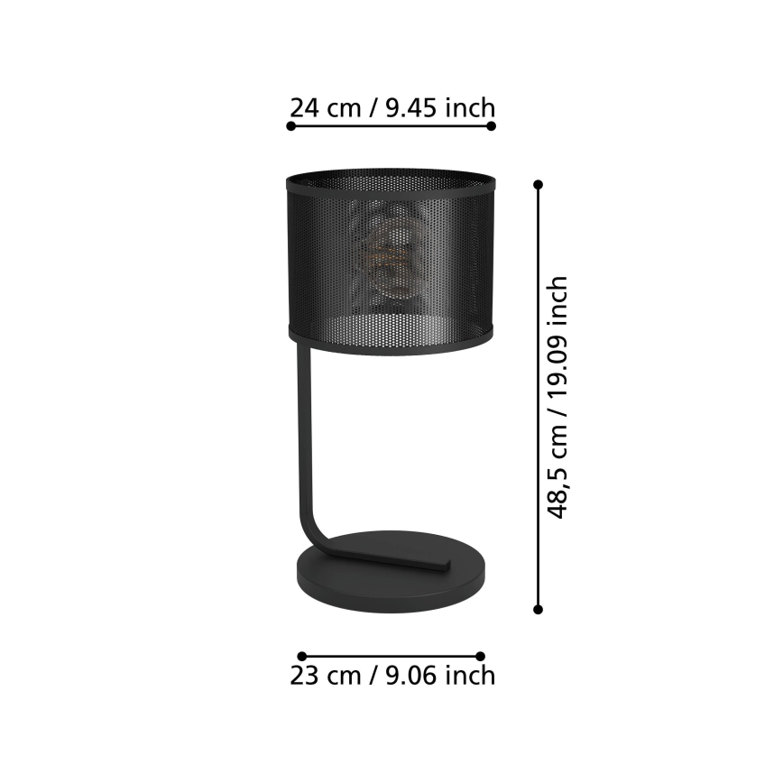 Eglo 43797 - Pöytävalaisin MANBY 1xE27/40W/230V