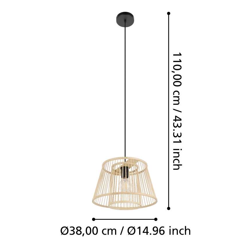 Eglo 43852 - Kattokruunu johdossa HYKEHAM 1xE27/40W/230V