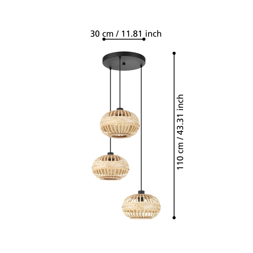 Eglo - Kattokruunu johdossa 3xE27/40W/230V halkaisija 48 cm