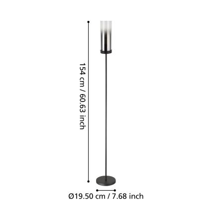 Eglo - Lattialamppu 1xE27/40W/230V musta