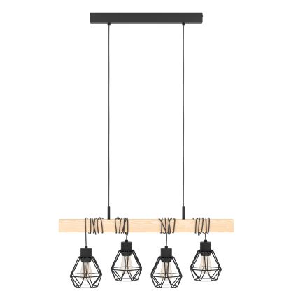 Eglo - Kattokruunu johdossa TOWNSHEND 4xE27/60W/230V - FSC sertifioitu