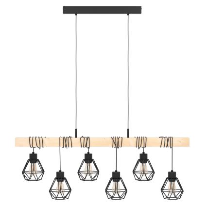 Eglo - Kattokruunu johdossa TOWNSHEND 6xE27/60W/230V - FSC sertifioitu
