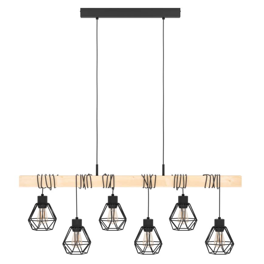 Eglo - Kattokruunu johdossa TOWNSHEND 6xE27/60W/230V - FSC sertifioitu