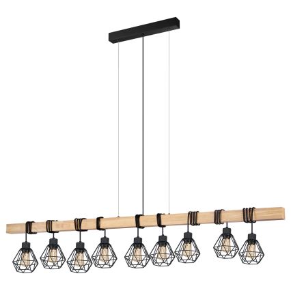 Eglo - Kattokruunu johdossa TOWNSHEND 9xE27/60W/230V - FSC sertifioitu