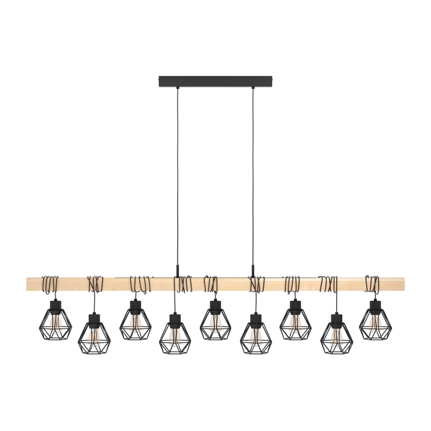 Eglo - Riippuvalaisin kaapelikiinnityksellä TOWNSHEND 9xE27/60W/230V