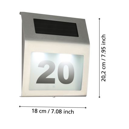 Eglo 48875 - LED-aurinkokennonumero LED/1,2W/1,2V 300 mAh IP44 mattakromi