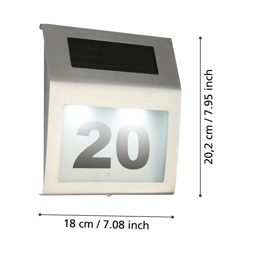 Eglo 48875 - LED-aurinkokennonumero LED/1,2W/1,2V 300 mAh IP44 mattakromi
