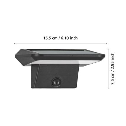 Eglo - LED-seinäaurinkovalaisin anturilla LED/20W/3,7V IP44