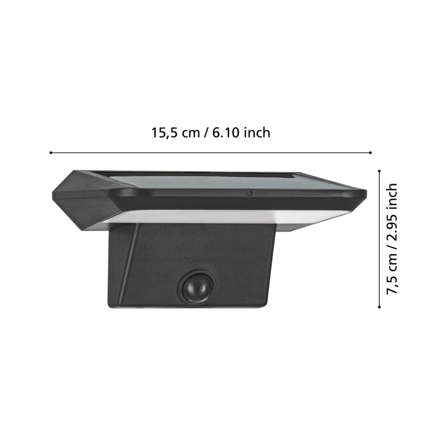 Eglo - LED-seinäaurinkovalaisin anturilla LED/20W/3,7V IP44