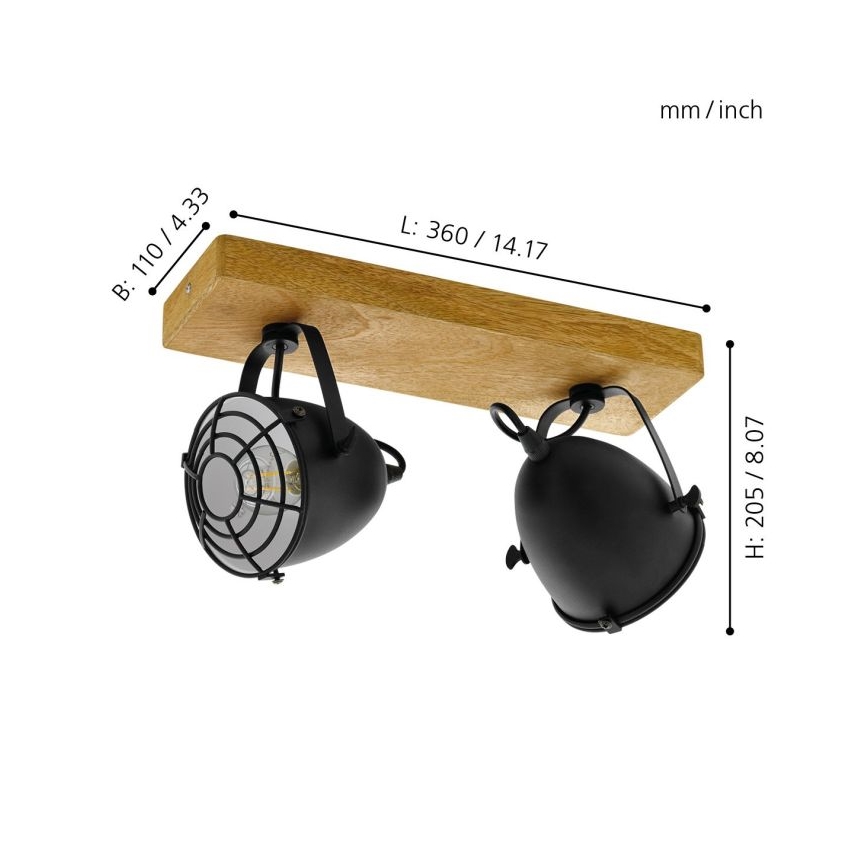 Eglo 49077 - Kohdevalo GATEBECK 2xE14/40W/230V