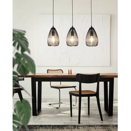 Eglo 49142 - Kattokruunu narulla CLEVEDON 3xE27/60W/230V