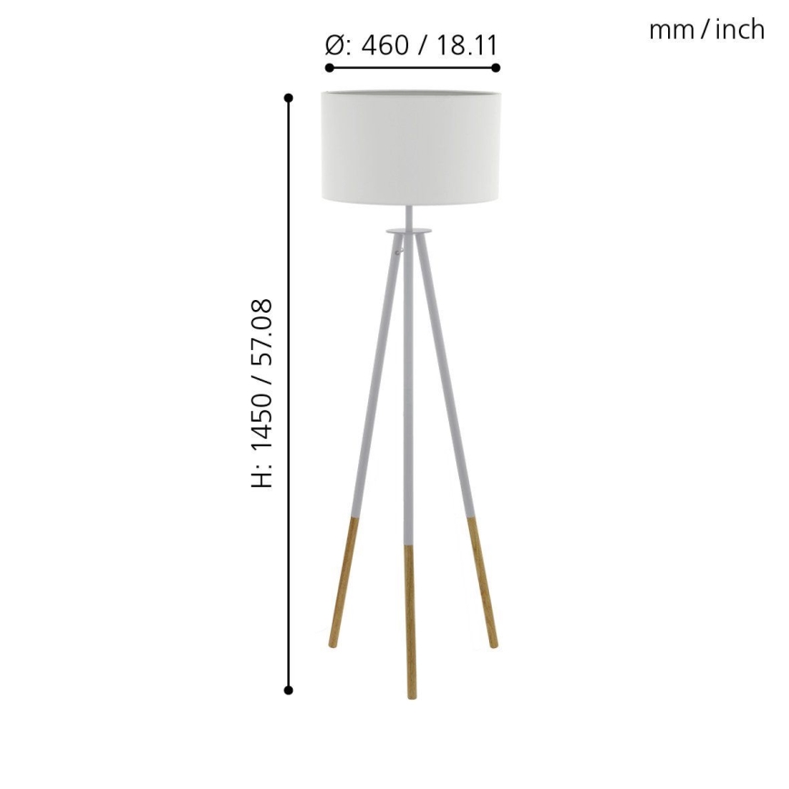 Eglo 49156 - Lattialamppu BIDFORD 1xE27/60W/230V