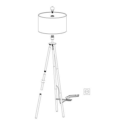 Eglo 49156 - Lattialamppu BIDFORD 1xE27/60W/230V