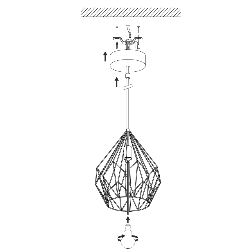 Eglo 49258 - Kattokruunu CARLTON 1xE27/60W/230V