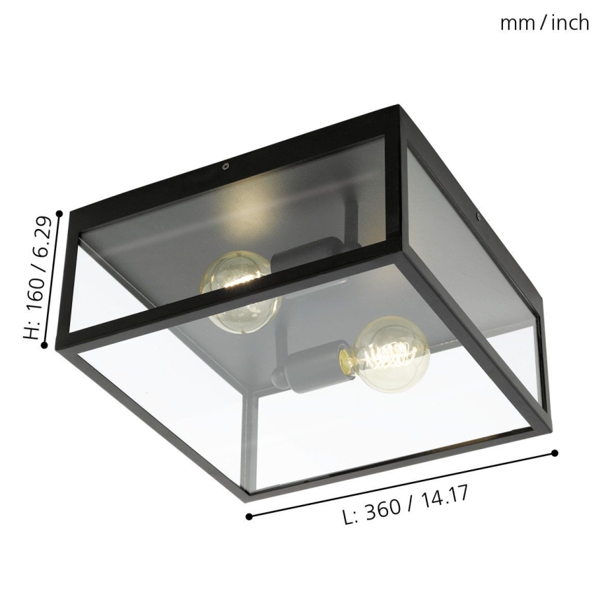 Eglo 49392 - Kattovalo CHARTERHOUSE 2xE27/60W/230V