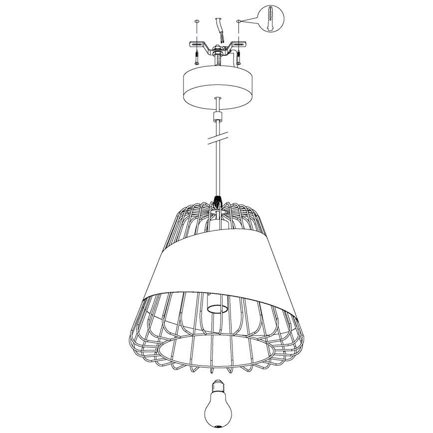 Eglo 49446 - Kattokruunu narulla AUSTELL 1xE27/60W/230V