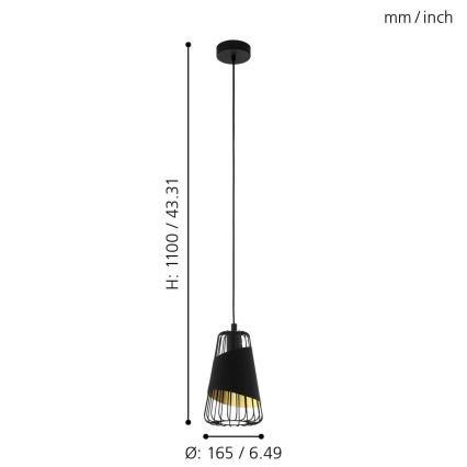 Eglo 49447 - Kattokruunu narulla AUSTELL 1xE27/60W/230V