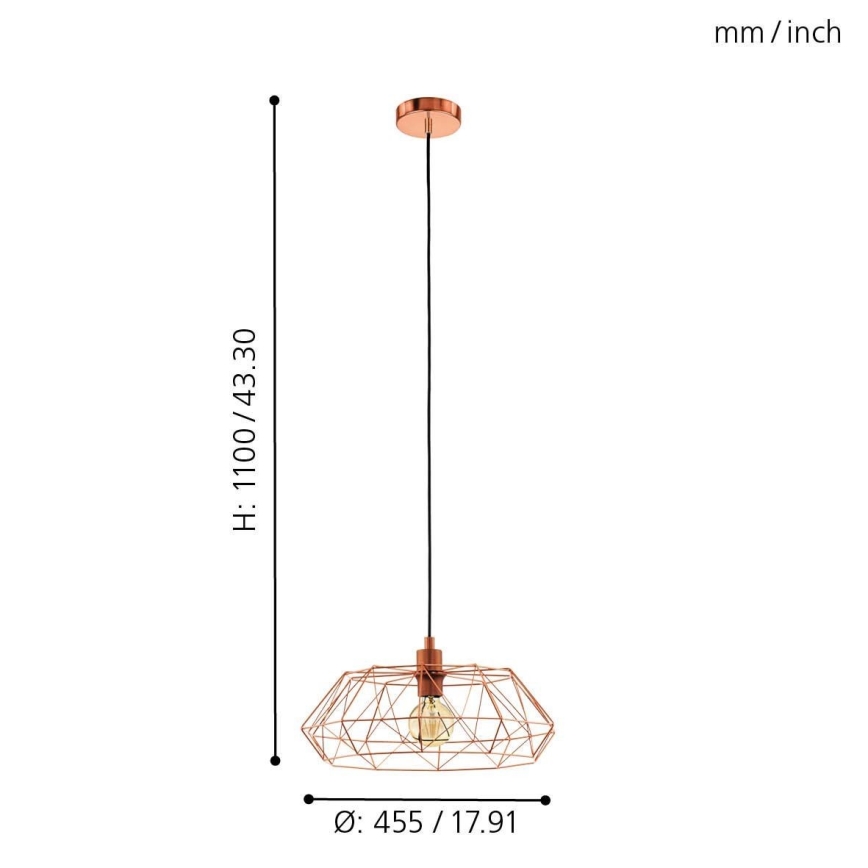 Eglo 49488 - Kattokruunu CARLTON 2 1xE27/60W/230V