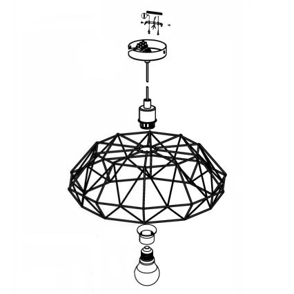 Eglo 49488 - Kattokruunu CARLTON 2 1xE27/60W/230V
