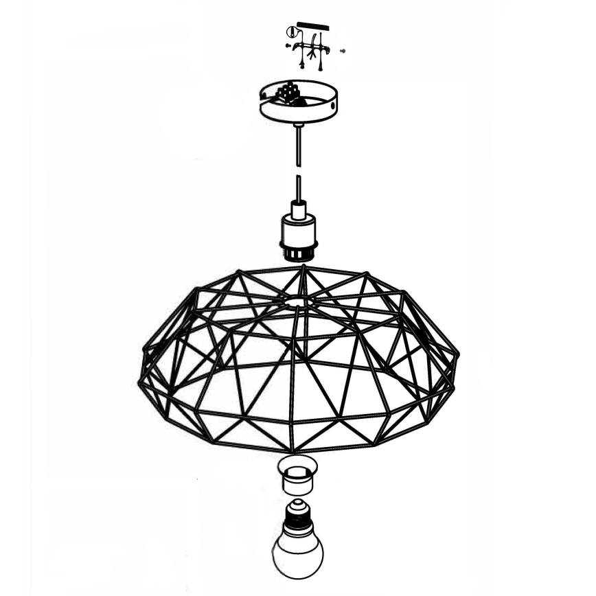 Eglo 49488 - Kattokruunu CARLTON 2 1xE27/60W/230V