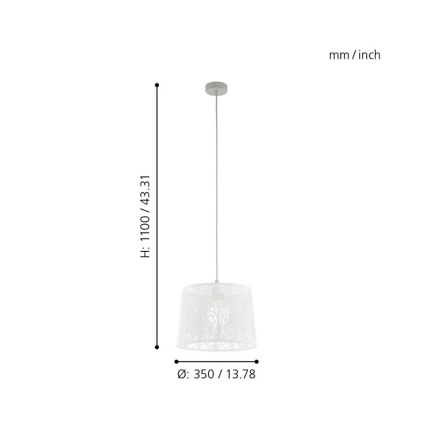 Eglo 49489 - Kattokruunu narulla HAMBLETON 1xE27/60W/230V