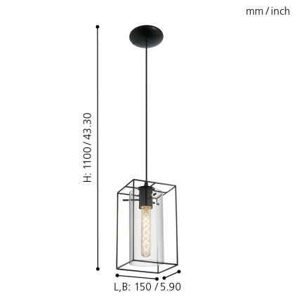 Eglo 49495 - Kattokruunu LONCINO 1xE27/60W/230V