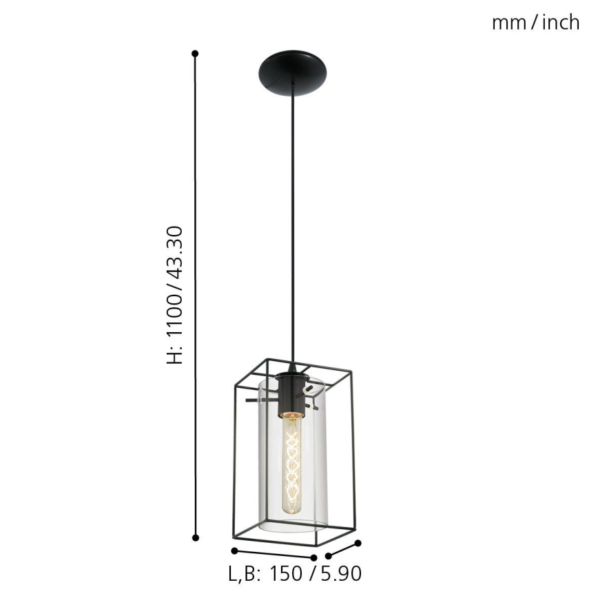 Eglo 49495 - Kattokruunu LONCINO 1xE27/60W/230V