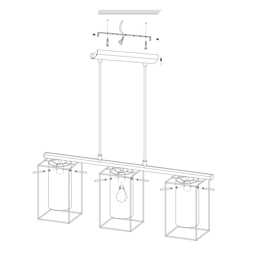 Eglo 49496 - Kattokruunu LONCINO 3xE27/60W/230V