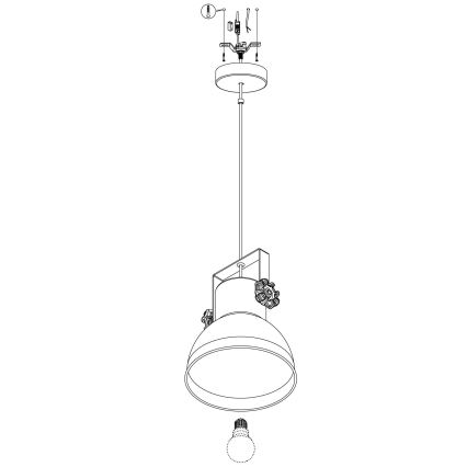 Eglo 49619 - Kattokruunu narulla BARNSTAPLE 1xE27/40W/230V