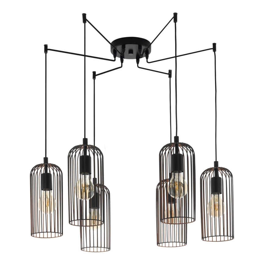 Eglo 49643 - Kattokruunu narulla ROCCAMENA 6xE27/60W/230V