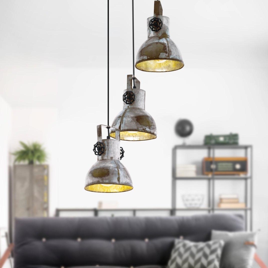 Eglo 49647 - Kattokruunu narulla BARNSTAPLE 3xE27/40W/230V