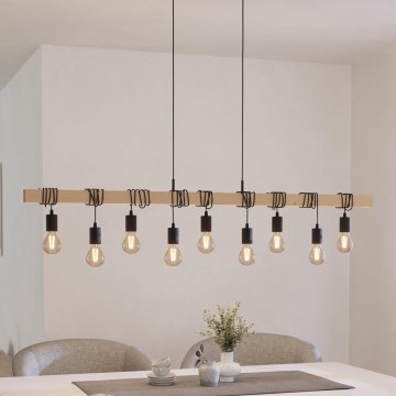 Eglo 49744 - Kattokruunu narulla TOWNSHEND 9xE27/60W/230V