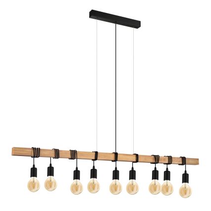 Eglo 49744 - Kattokruunu narulla TOWNSHEND 9xE27/60W/230V