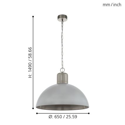 Eglo 49757 - Kattokruunu ketjussa COLDRIDGE 1xE27/60W/230V