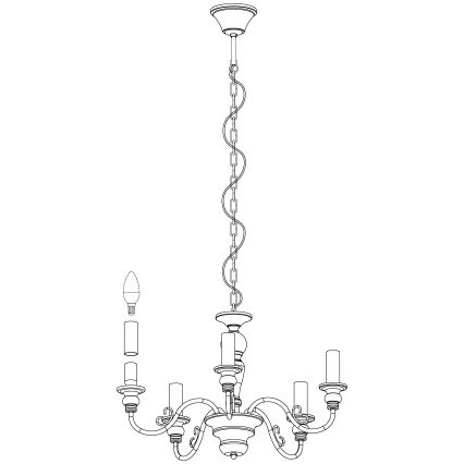 Eglo 49851 - Kattokruunu CAPOSILE 5xE14/40W/230V