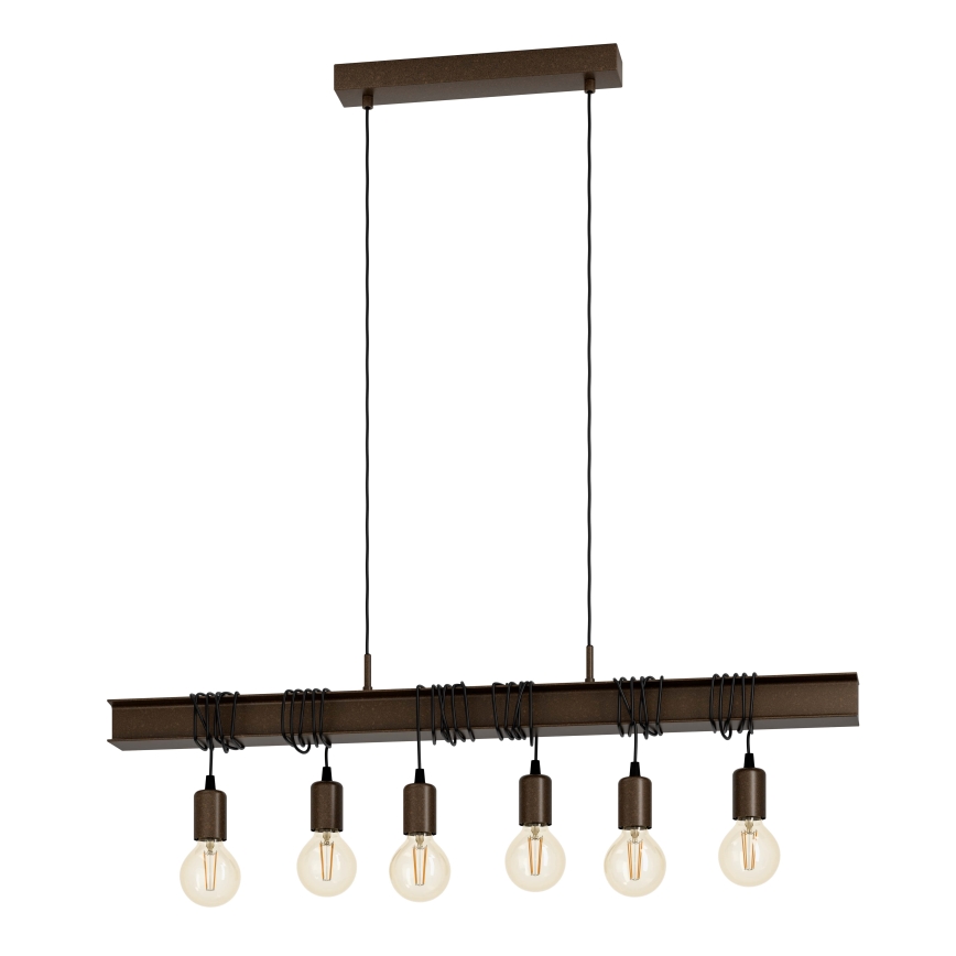 Eglo 49859 - Kattokruunu narulla TOWNSHEND 4 TOWNSHEND 6xE27/60W/230V