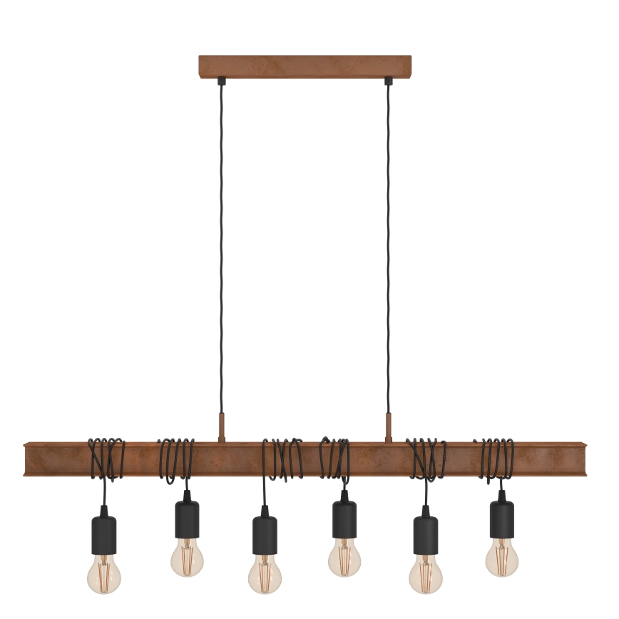 Eglo 49859 - Kattokruunu narulla TOWNSHEND 4 TOWNSHEND 6xE27/60W/230V