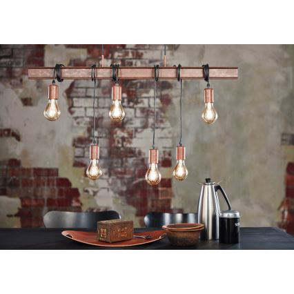 Eglo 49859 - Kattokruunu narulla TOWNSHEND 4 TOWNSHEND 6xE27/60W/230V