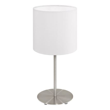 Eglo 54744 - Pöytävalaisin ANADIA 1xE14/40W/230V valkoinen/mattakromi